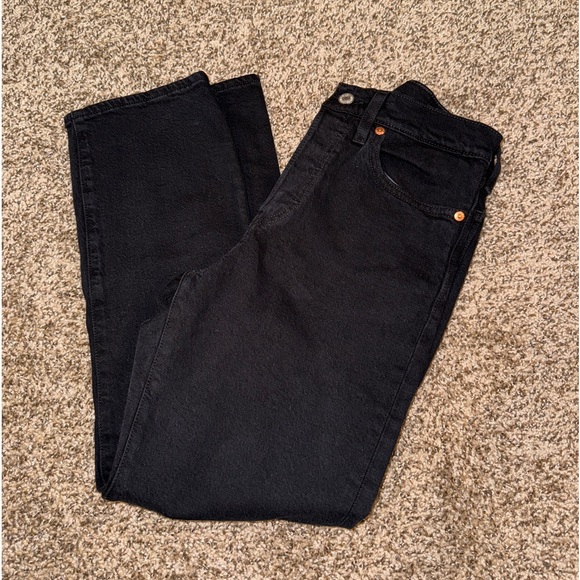 Levi’s Premium WEDGIE STRAIGHT FIT WOMEN'S Ankle JEANS 27 black - Picture 7 of 12